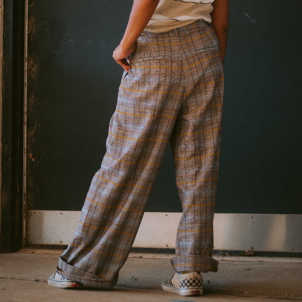 Plaid boho pants